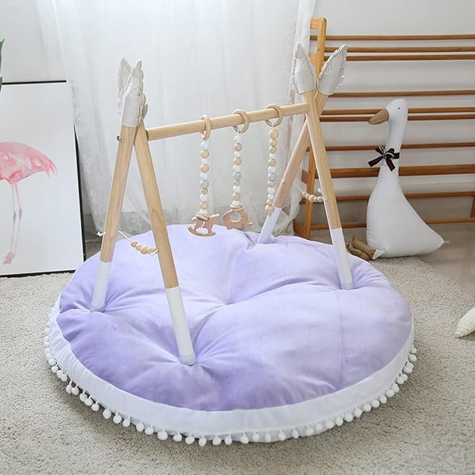 Kishome Large Floor Pillow Kids Round Floor Cushion Seating, 35 inches Big Circle Pillow, Round Floor Pillows Seating for Children, Oversized Mat for Reading Nook Teepee Playroom Nursery, Purple