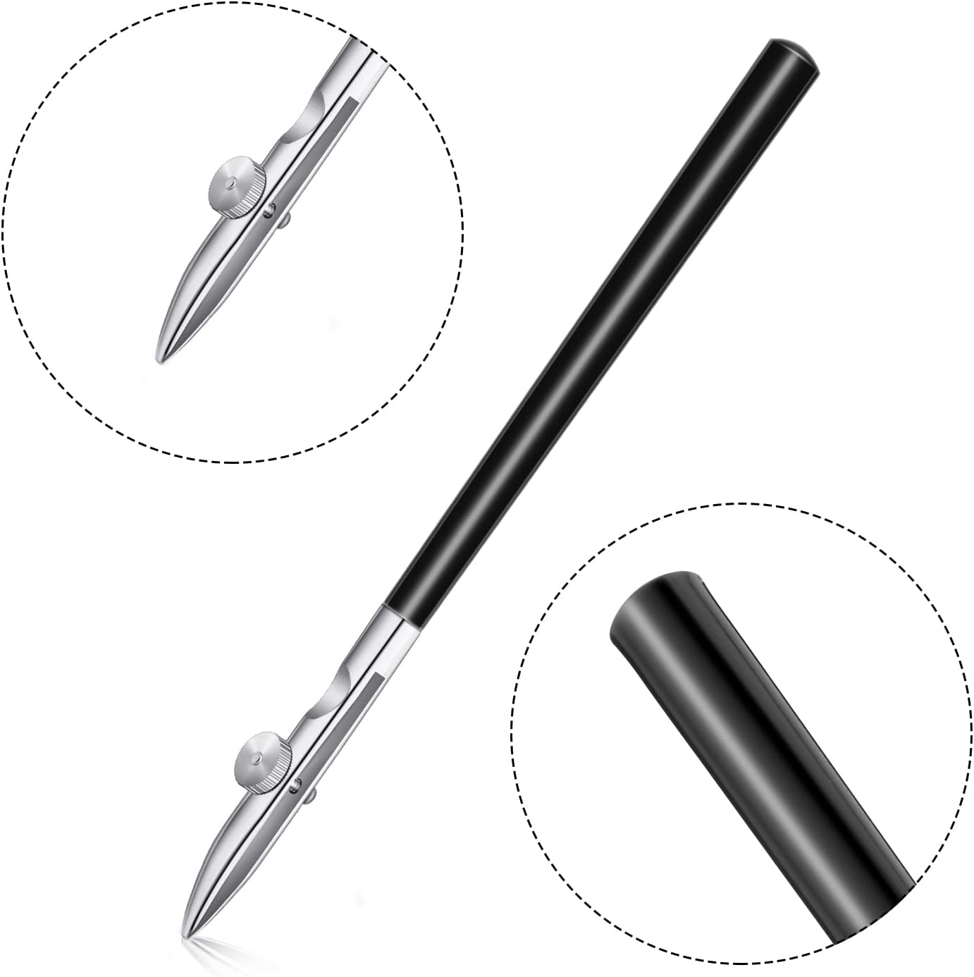 Zonon 6 Pieces Art Ruling Pen 3 Sizes Masking Fluid Pen and 50 x 35 x 5 mm Glue Residue Eraser, Ruling Ink Set for Watercolor Drawing Mounting Art Artists Supplies, No ink(Black)
