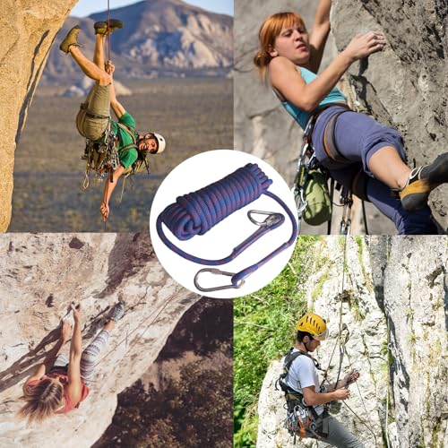 DELLNA 8mm Static Climbing Rope - Heavy Duty Climbing Rope for Rock Climbing, Tree Climbing Gear, Arborist Rope, and Campi...