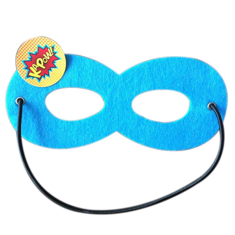ADJOY Superhero Capes and Masks for Kids Birthday Party 7 Sets - DIY Dress Up Costumes - Bluk Pack (Blue)