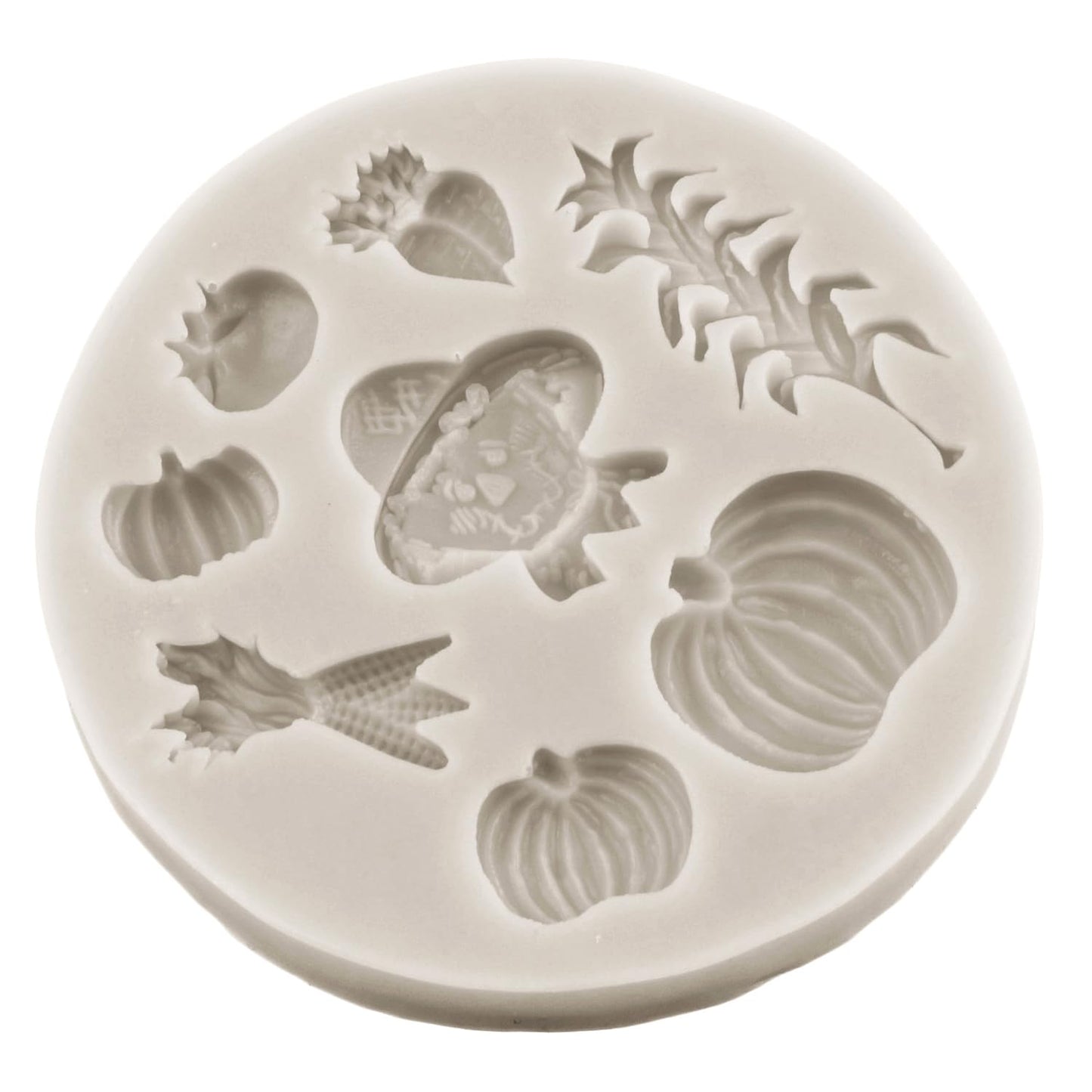 Sijiangmold 3D Pumpkin Mold Fall Maple Leaf Silicone Mold Mini Pumpkin Scarecrow Chocolate Mold Halloween Thanksgiving Cake Molds For Cake Decorating Cupcake Topper Gum Paste Set Of 7