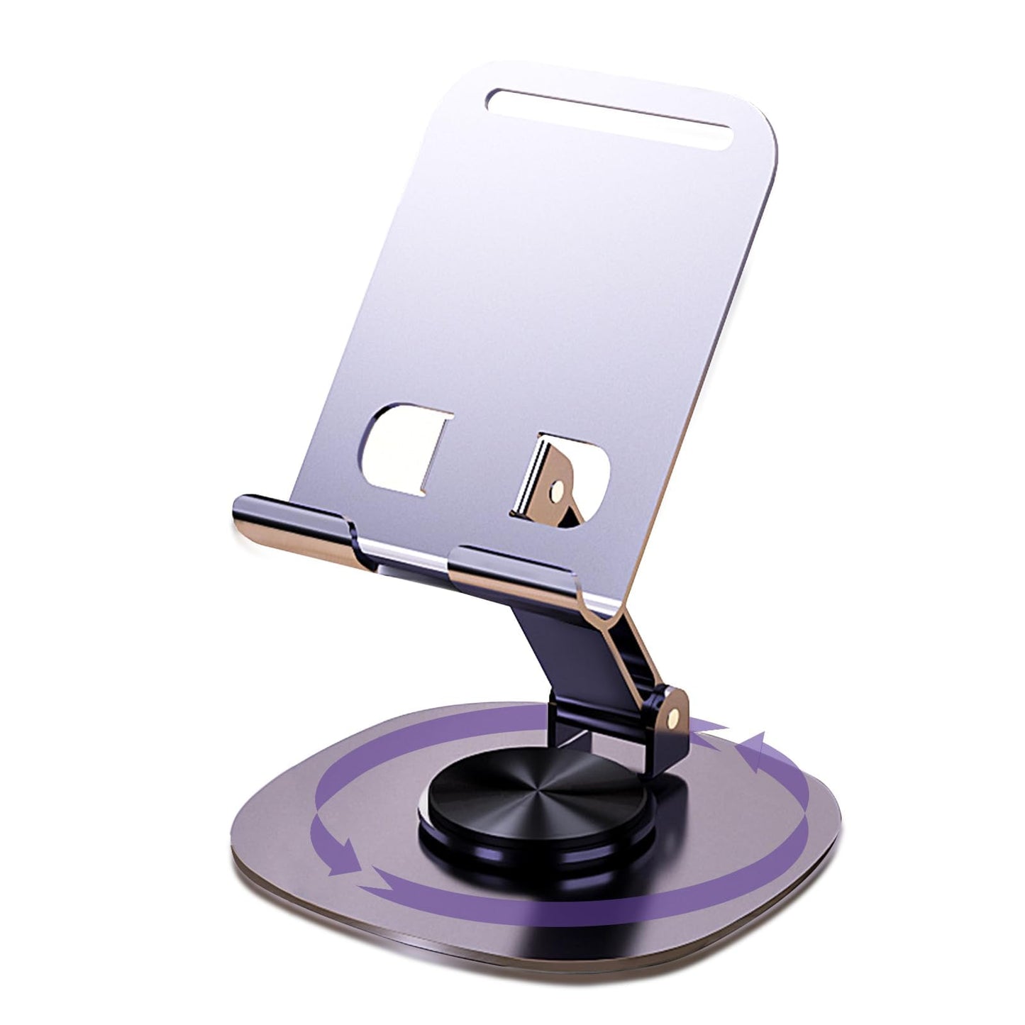 Oncheer 360Rotating Phone Holder For Desk, Portable & Foldable Cell Phone Stand For Office & Kitchen, Adjustable Tablet Stand Fo