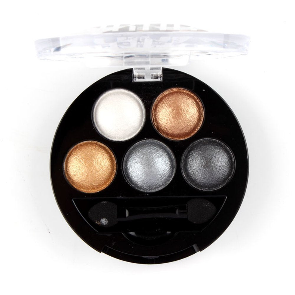 Mallofusa 5 Colors Professional Eye Shadow Palette Eyeshdow Powder Metallic Shimmer Fashion Eye Makeup Charming Highlight Look (
