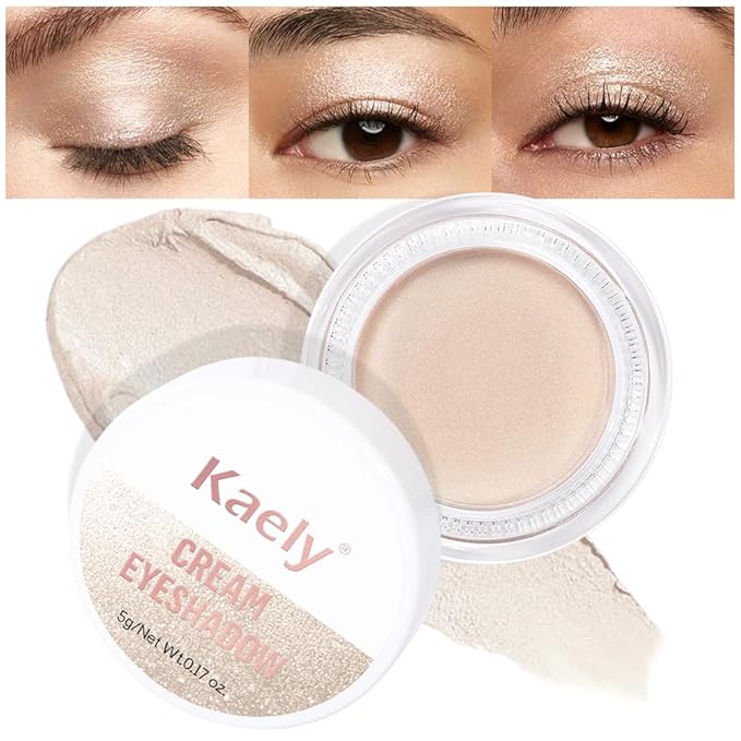 Single Cream Eye Shadow,Creme Brulee Shimmer Glitter Natural Nude Monochrome Eyeshadow Palette,Waterproof,Long Lasting Naturing-Looking,Vegan & Cruelty-Free,705