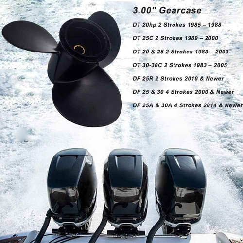 Boatman Boat Aluminum Propeller 10 1/4 x 13 fit Suzuki Outboard Engine DT20/25/30HP DF25HP,10 Spline Tooth