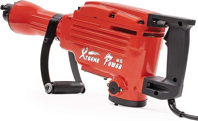 XtremepowerUS 2200W Demolition Electric Jack Hammer Power Drill Concrete Breaker Bar Point & Chisel Bits Chisel Set