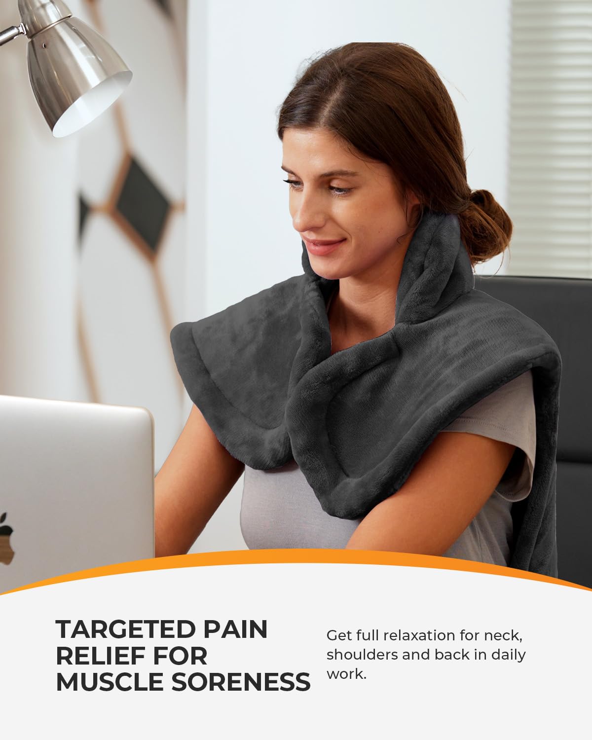 CooCoCo Heating Pad for Back Pain Relief, Birthday Gifts for Dad Mom Women Men, FSA Eligible Items, Electric Heat Pad for Neck Shoulders, Auto Off, Moist Heating, 24"x33", 10ft Cord, Gray
