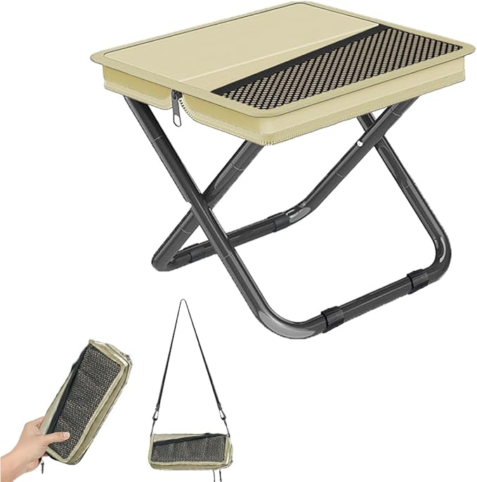 Portable Collapsible Stool Chair, Max 220lb Upgraded Folding Stool, Handbag-Style, Sturdy, Adjustable, Portable, Foldable ...