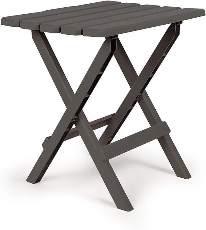 Camco 51885 Charcoal Large Adirondack Portable Outdoor Folding Side Table, Perfect for The Beach, Camping, Picnics, Cookou...