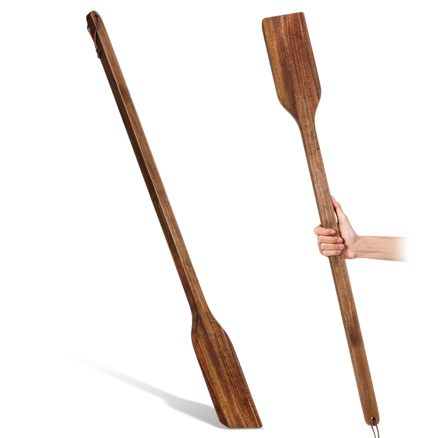 Timtin 36 Inch Long Wooden Mixing Paddle for Cooking Acacia Flat Wooden Spatula Crawfish Paddle Stir Seafood Boil Pot Cooking Spatula for Crawfish Boil Pot Seafood Beer Camping Restaurants