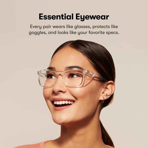 Stoggles Rectangle Z87.1 Certified Polycarbonate Safety Glasses, Scratch & Shatter-Proof, Blue-Light & UV Blocking Lens, Top & Side Shields, Anti-Fog Dip Coated, Durable, Protective & Stylish Eyewear