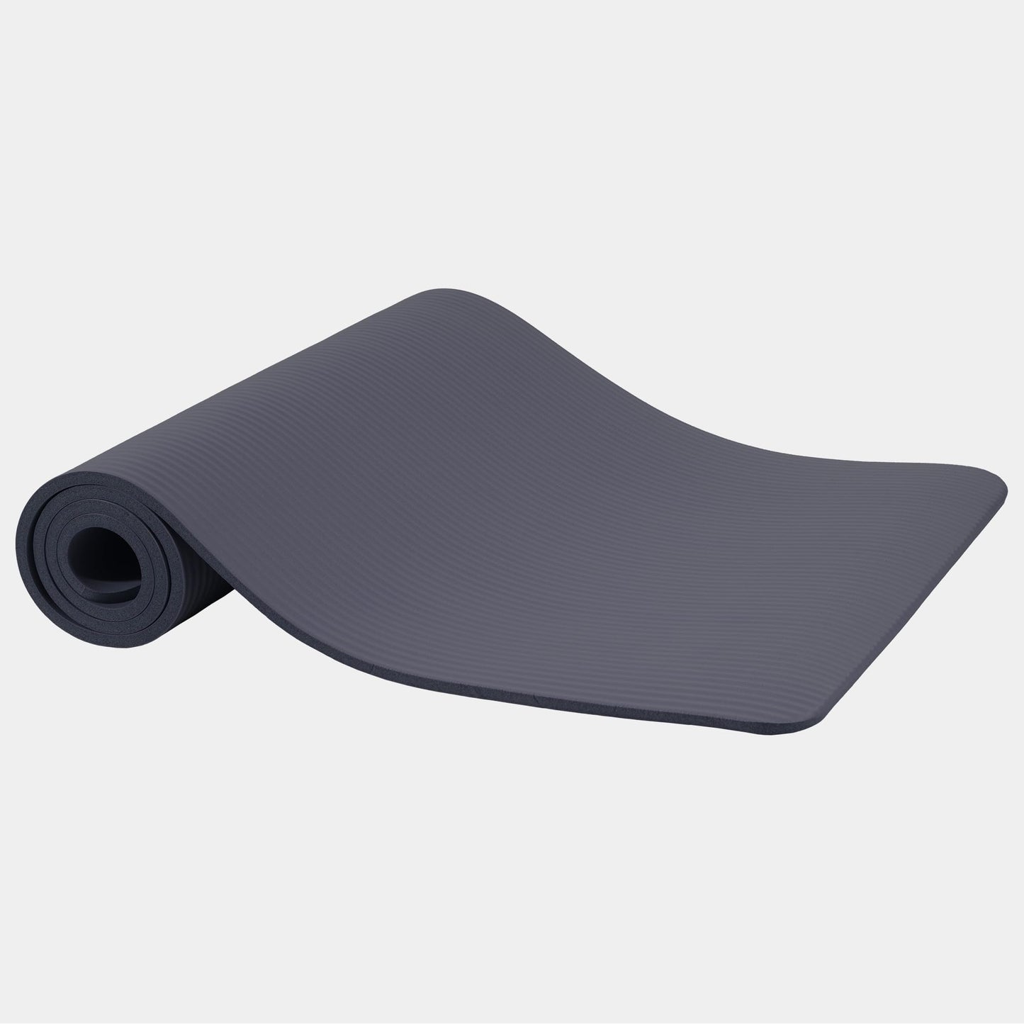 Fitvids 1/2-Inch Thick High Density Foam Exercise Yoga Mat with Carrying Strap, For Cushioning The Body Against Hard Floors, Graphite