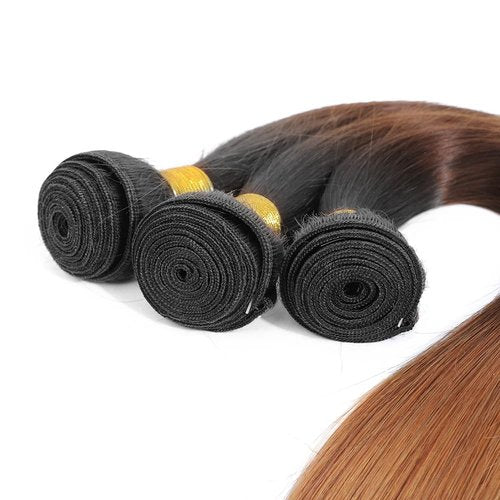 Condescension Brazilian Omber T1B/4/30 Human Hair Bundles 16 18 20 Inch Straight Hair 3 Bundles Human Hair 100% Unprocessed Remy Virgin Weave Hair for Women