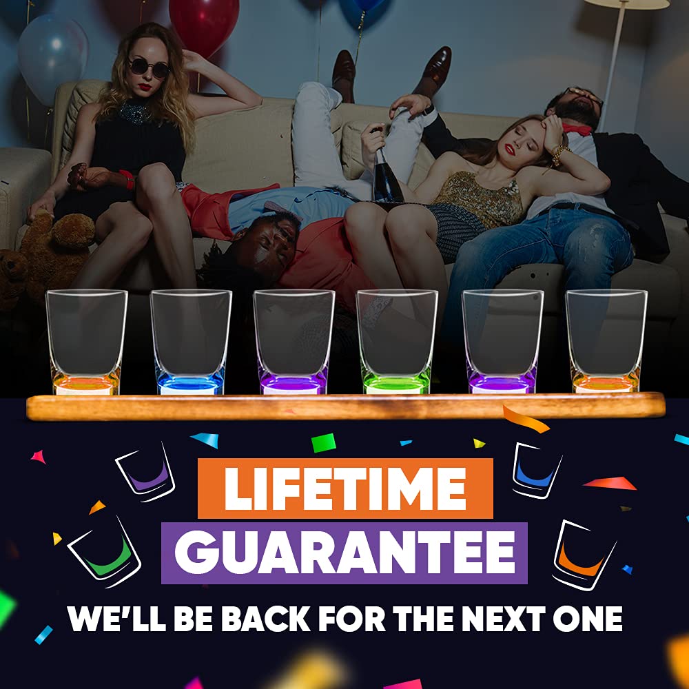 SWOOC - Unbreakable Shot Glasses Set (6 Pack) - 250x Stronger Than Glass, 25x Stronger Than Acrylic - Colorful & Dishwasher-Safe - 1.5oz Reusable Drinkware for Indoor/Outdoor Fun - DUNZO Compatible