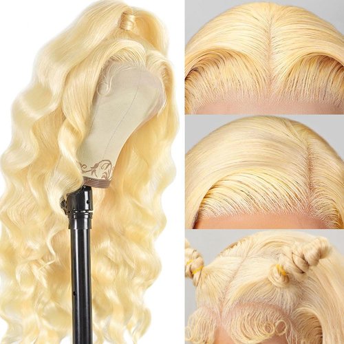 Kassamo 613 13x6 Lace Front Wig Human Hair 250 Density 12A Blonde Wig Human Hair 613 HD Lace Frontal Wigs Pre Plucked Body Wave Glueless Wigs For Black Women 20 Inch