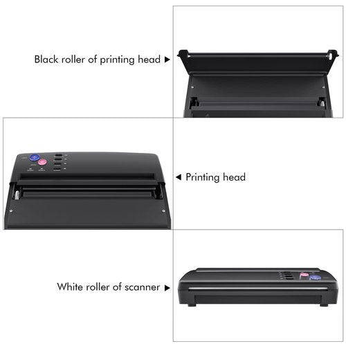 TATELF Tattoo Stencil Machine Thermal Copier Tattoo Stencil Printer with 20pcs Transfer Paper for tattooing Artists (Black)