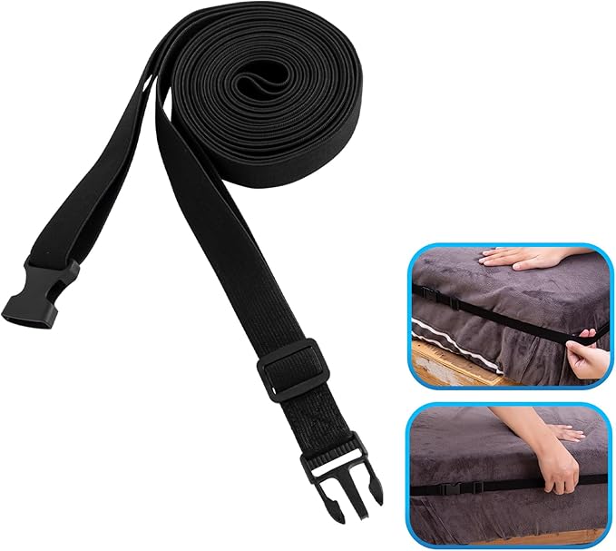 Sheet Fasteners, Adjustable Elastic Bed Sheet Holder Straps, Sheet Holder Band for Corners - Fits All Mattress Sizes