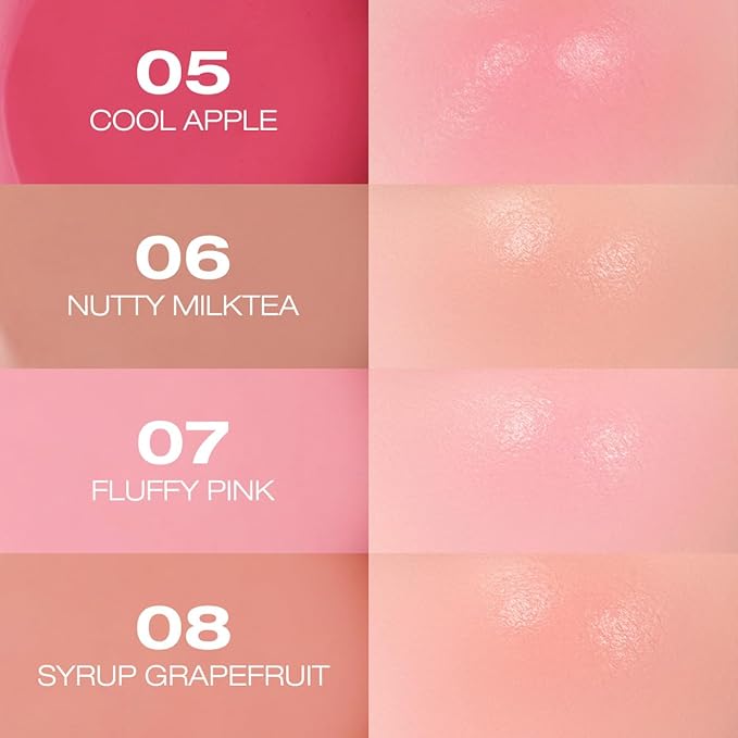 PERIPERA SYRUPY TOK CHEEK, Liquid Blush, Dewy Finish and Hydrates All day, Soft Velvet Texture Face Cheek Tint (10 PALE LAVENDER, One Size)