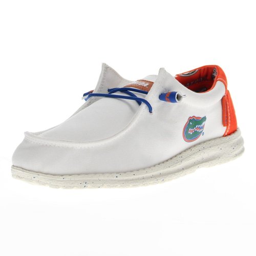 Vaccari Women's Kate Off White/Orange Gators Slip-On Loafers | Comfortable & Light-Weight Casual Shoes - Size 7