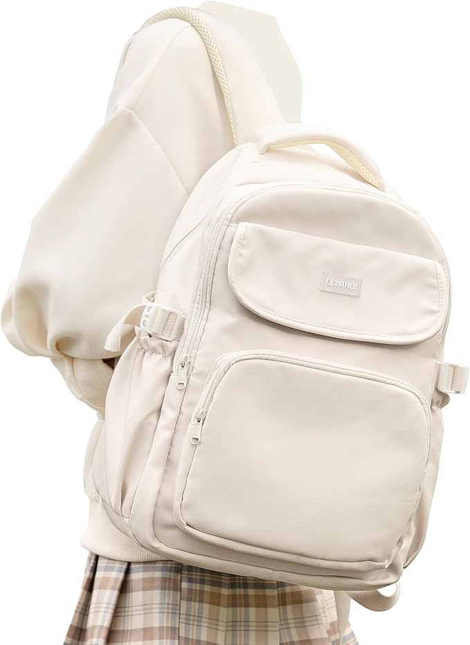 WEPOET Cute Middle School Backpack For Teen Girls,Waterproof Casual Bookbags,Lightweight Travel Daypack,Basic Laptop Colle...