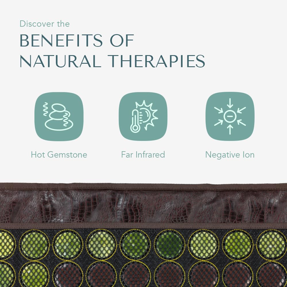Far Infrared Heating Pad for Back, Neck, Shoulder & Muscle Pain Relief - Weighted Electric Mat with Jade & Tourmaline Stones, Grounding - by HealthyLine – Full Body Large Size 72 x 24 in