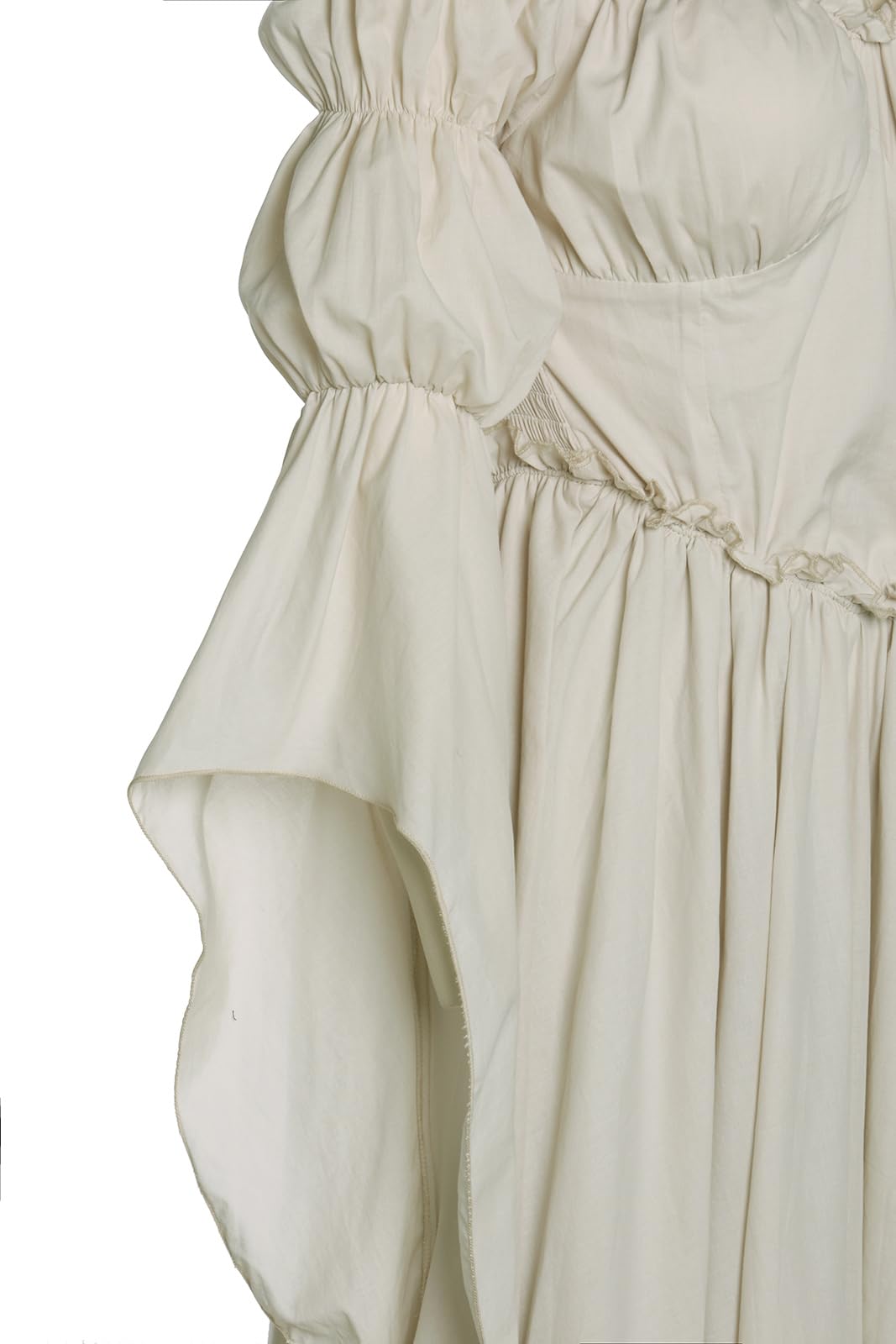 Vibsion Medieval Renaissance Dress Renaissance Faire Costume for Women Victorian Gothic Witch Wedding Dresses S/M Beige