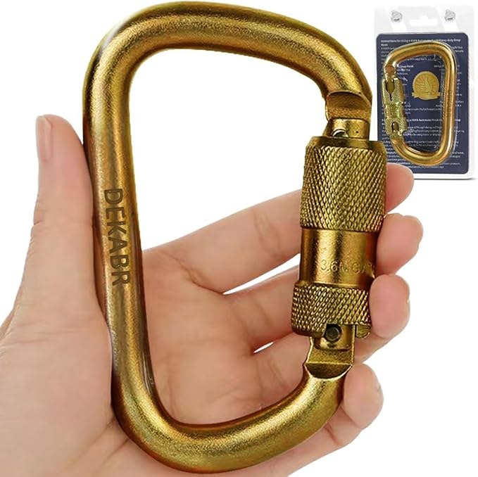 DEKABR Carabiner Heavy Duty, 45KN Twist Lock Steel Auto Locking Climbing Carabiner for Rock and Tree Climbing, Camping, Ra...
