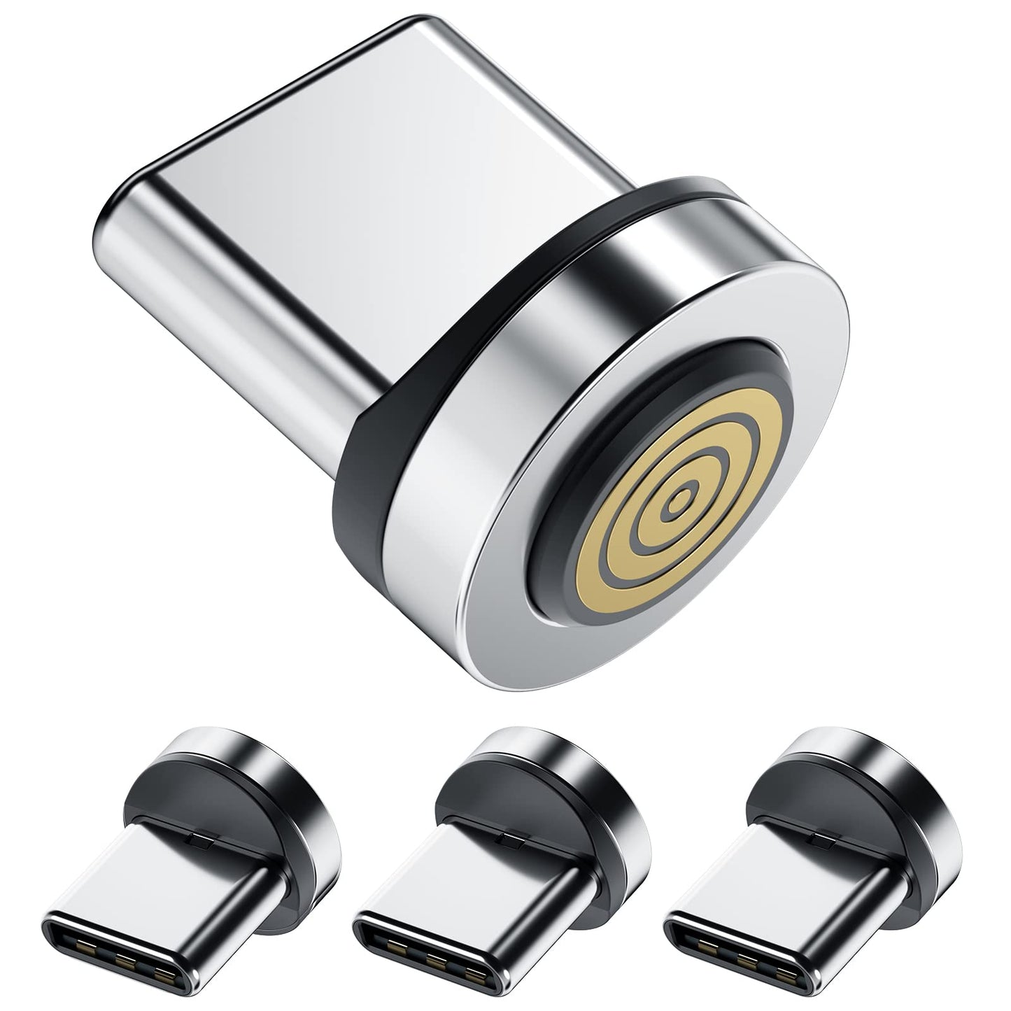 Ankndo Magnetic Connector Tip Heads [4-Pack] Usb C Magnetic Adapter Compatible With 7Pin Magnetic Charging Cable 360 Rotating St