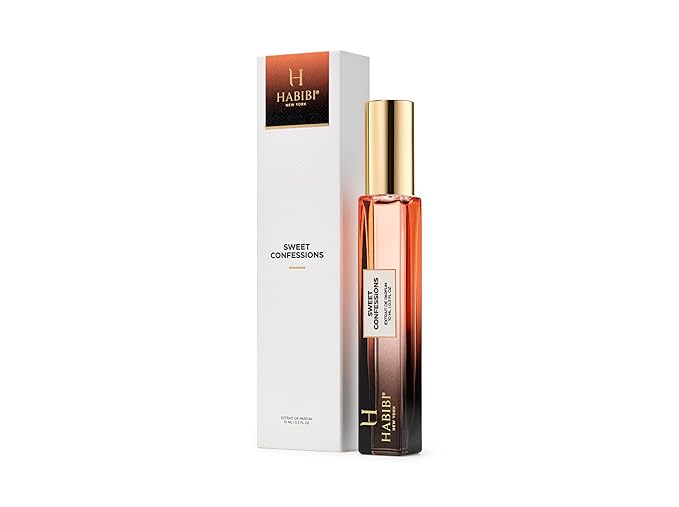 H HABIBI Sweet Confessions Extrait De Parfum 10ml (0.30 fl Oz) – Travel Size Arabian Perfume for Women & Men, Long Lasting Fragrance, Luxury Niche Perfume with Leather Case