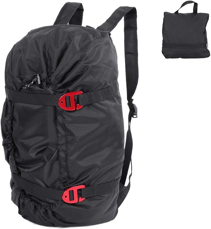 Tiiyee Rock Climbing Rope Bag, Arbor Rope Storage Bag Foldable Backpack with Large Rope Tarp Adjustable Shoulder Straps Wa...
