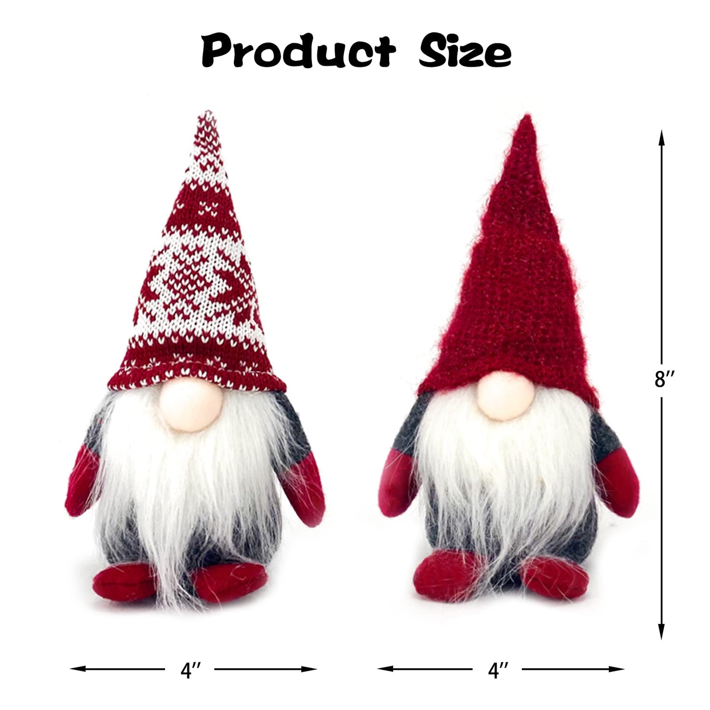 4PCS Needle Christmas Gnome Plush Woven Santa Claus, Handmade, Table Decorations, Home Decorations, Fireplace Decorations, Christmas Decorations (red Long Legs Mixed)