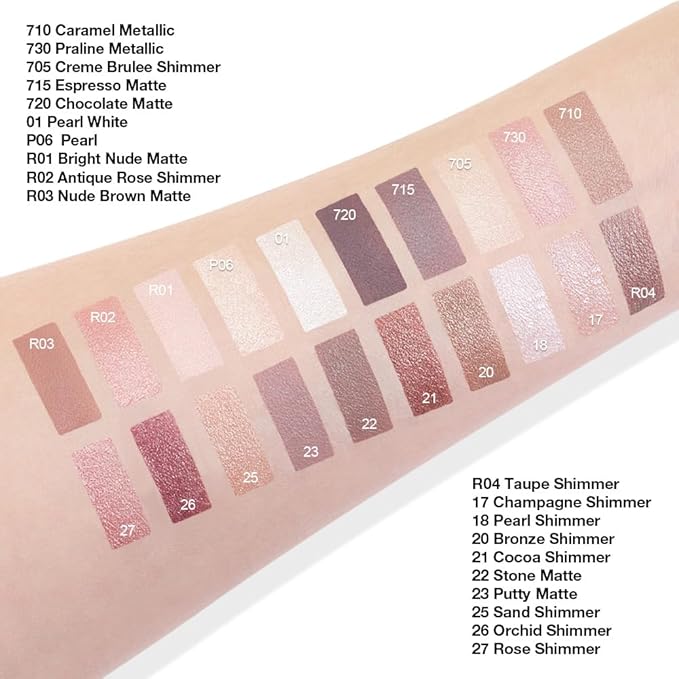 evpct Single Cream Eye Shadow Palette Pot Makeup for Older Women, Purity Pearl Translucent Shimmer Glitter Metallic Monochrome Cream to Powder Eyeshadow Palette Eye Brightener, Waterproof Blendable