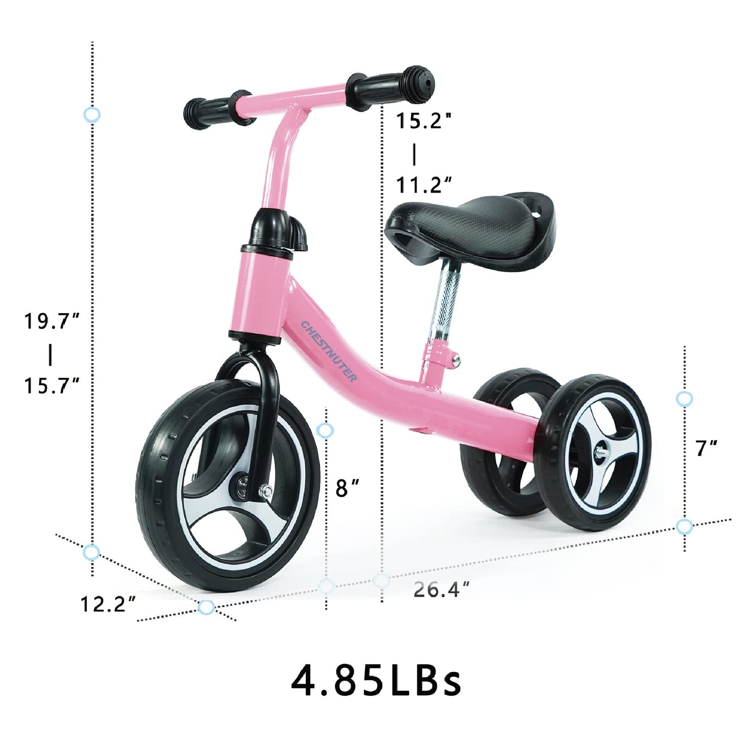 CHESTNUTER Baby Balance Bike, 1 2 3 Year Old Gifts, Ride on Toys for 1 Year Old, Best First Birthday Gift, Toddler Bike with 3 Wheels no Pedal (Pink)
