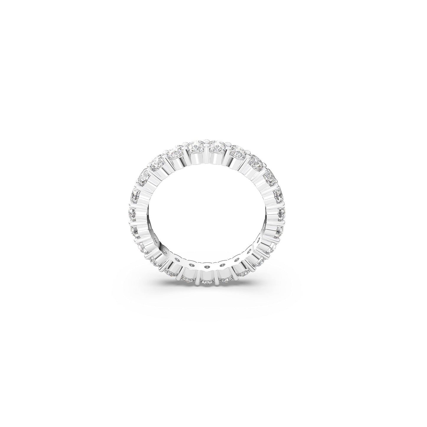 Swarovski Vittore XL Ring, Clear circle-cut Swarovski Crystals on a Rhodium Finish Setting, Size 7, Part of the Swarovski Vittor