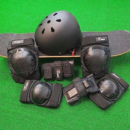 JBM Adult & Kid Skating Protective Gear Set for Beginner to Advanced, Skateboard Helmet Knee and Elbow Pads with Wrist Gua...