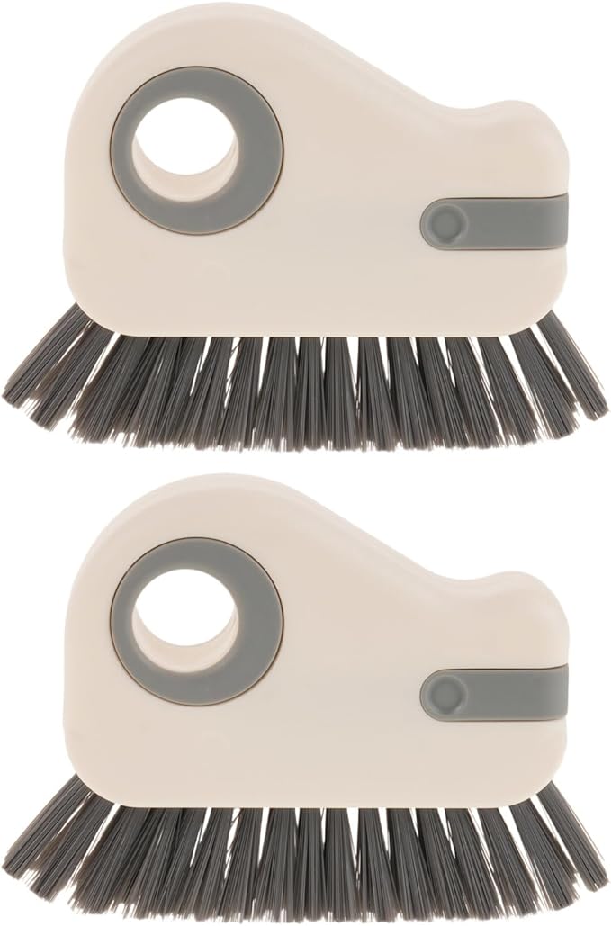 Generic 2PCS Crevice Cleaning Brush: Groove Cleaning Tool - Grout Cleaner Tool Grip Brush Hard Bristle for Sliding Door Track Window Sill Window Seal