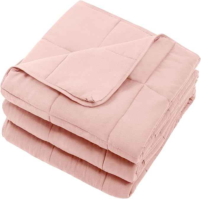 Pink Weighted Blanket for Adults 20lbs, 48"x72", Twin Full Size Cooling Heavy Throw Blanket for 130-220lbs, Microfiber Soft Thick Big Blankets Weighted Comforter Gift for Sleeping
