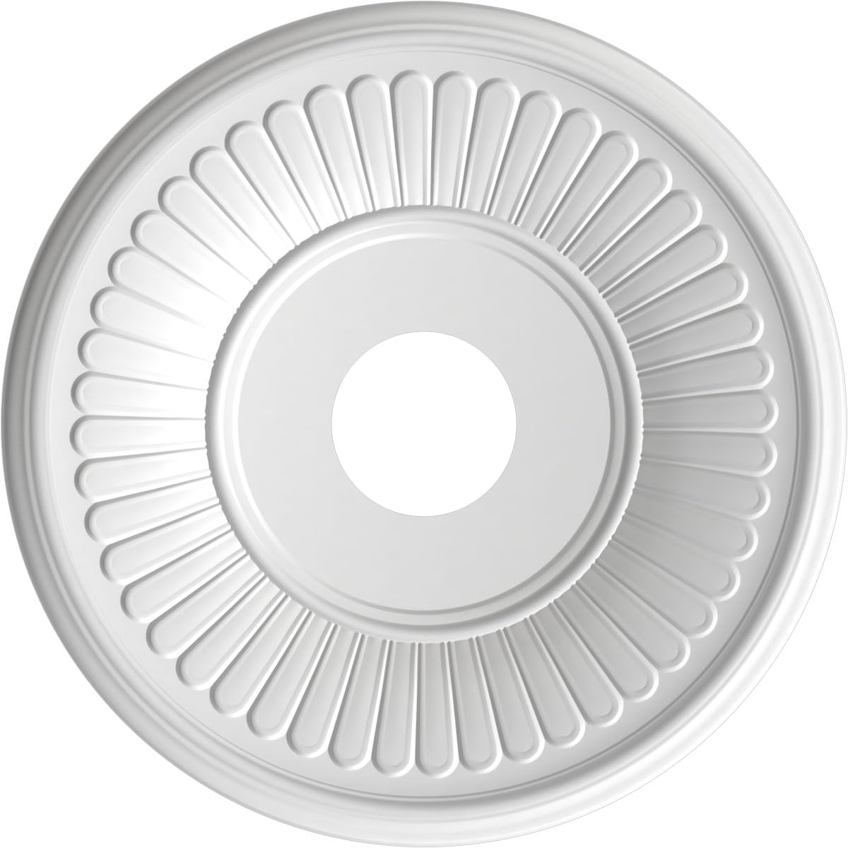 Ekena Millwork Cmp16Begbw Berkshire Thermoformed Pvc Ceiling Medallion (Fits Canopies Up To 7), 16Od X 3 1/2Id X 1P, Ultracover