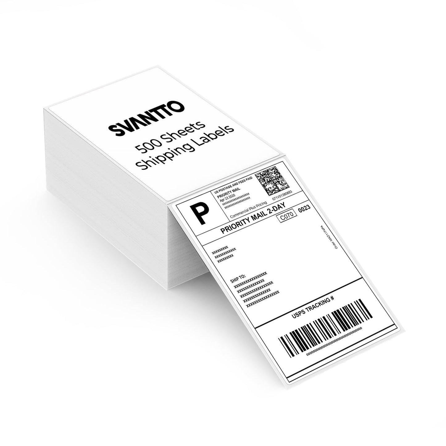 SVANTTO 4x6 Thermal Labels, Strong Adhesive and Perforated Shipping Labels, Thermal Printer Labels for Mailing Postage Address（500Pcs/Stack）