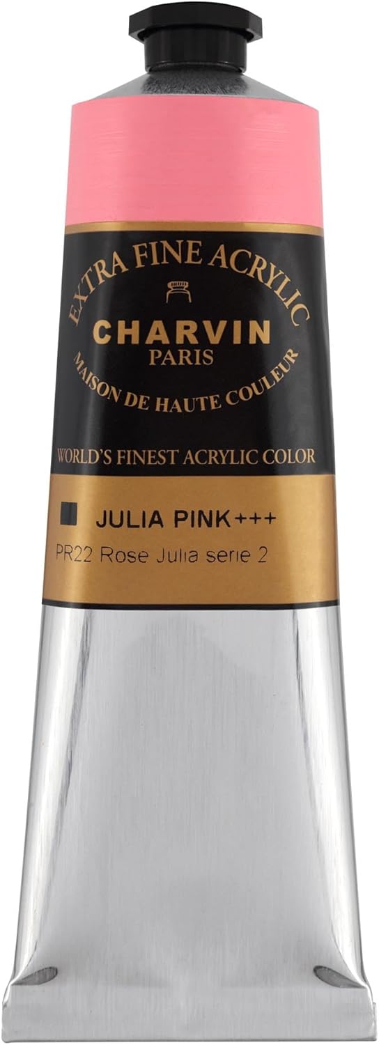 Charvin Extra Fine Professional Acrylic Paint - Eva's Pink, 150ml Tube, Triple-Milled, Lightfast Pigments, Open Stock Artist Acrylic Paints in Nature-Inspired Hues