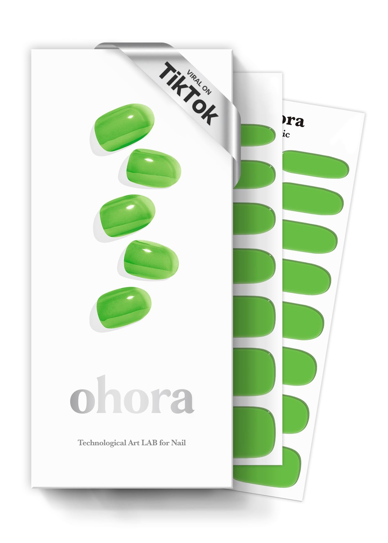 ohora Semi Cured Gel Nail Strips (N Tint Tree) - Green, Tint, Works with Any UV/LED Nail Lamps, Salon-Quality, Long Lasting, Eas