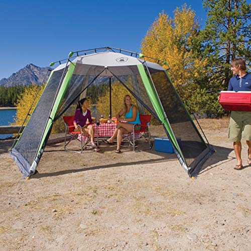 Coleman Skylodge Screened Canopy Tent with Instant Setup, 10x10/15x13ft Portable Screen Shelter Sets Up in 1 Minute, Bug-F...
