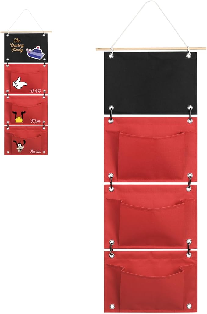 sussie daddy Interchangable Fish Extender FE Pouch for Disney Gift Exchange Single 2, 3 Pockets DCL Hanger Easy Add on Per...