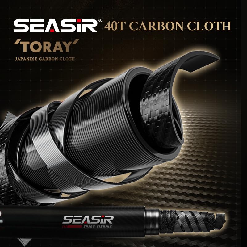 SEASIR Stream Fishing Rod, Ultralight Spinning Rod Travel Bait Casting Rod, 2 Piece, Fuji A O Ring Guide, Solid Wood Handl...