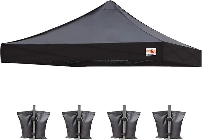ABCCANOPY Replacement Canopy Top for Pop Up Canopy Tent (10x10, Black)