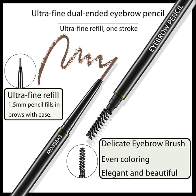 FÓLKI COSMETIC-Eyebrow Retractable Definer Pencil, Micro Brow Pencil, Precise Eyebrow Pencil,Long Lasting Eye Brow Pencil for Soft Textured Natural Daily Look Eyebrow Makeup (02#Light brown)
