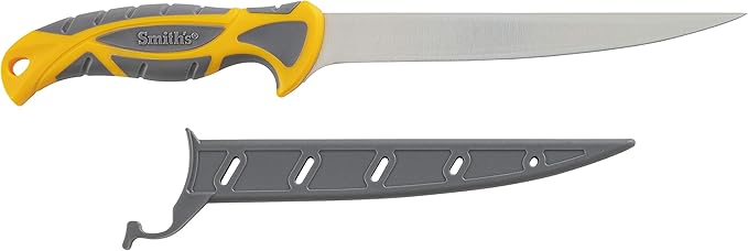 Smith’s 51055 RegalRiver 7-Inch Fillet Knife – Yellow & Grey – Stainless Steel Blade – TPE Soft Grip Handle – Durable Plas...