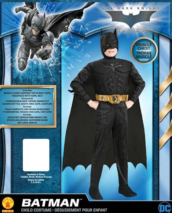 Rubies DC Batman The Dark Knight Rises: Batman Costume for Kids, Boy's Small