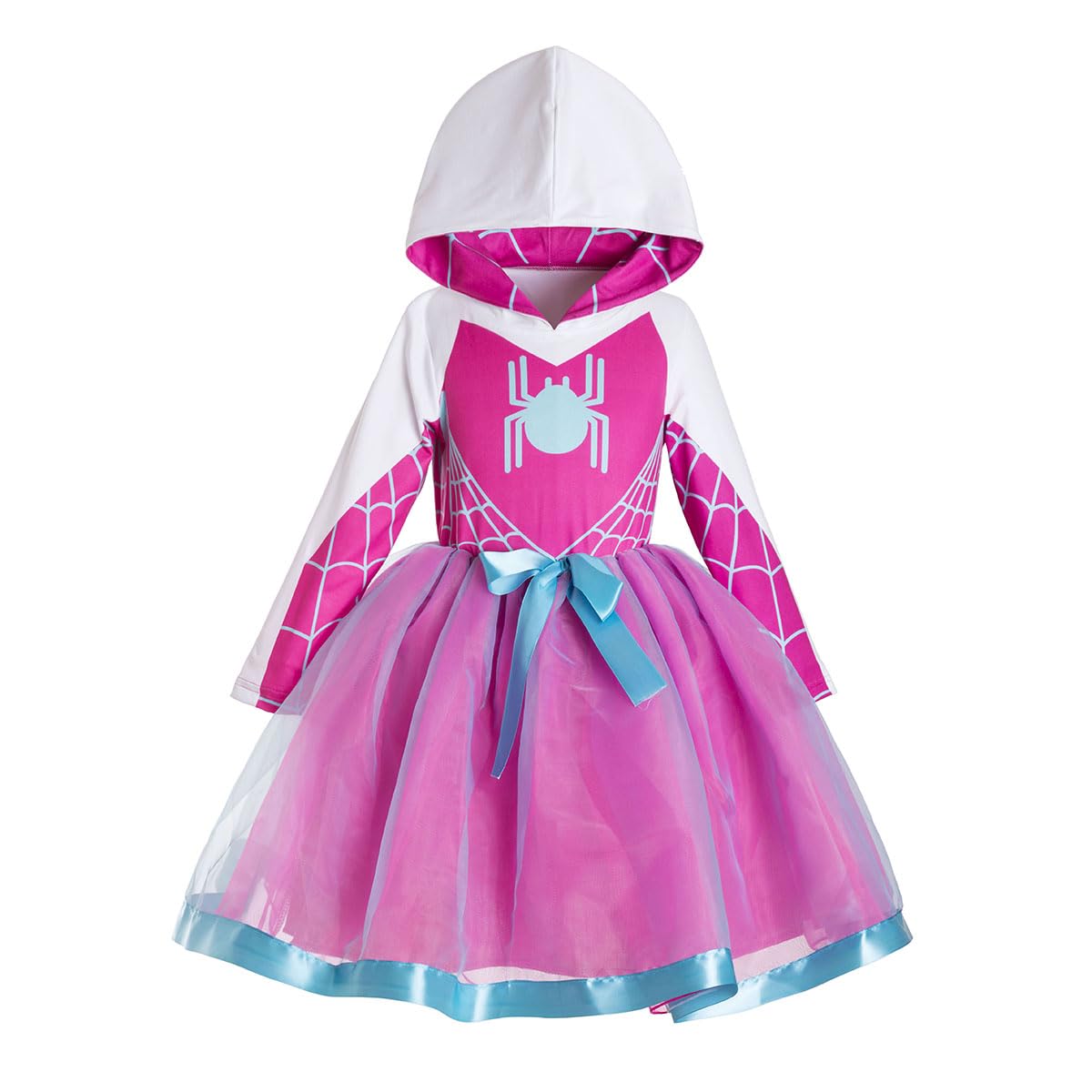 Ruikajia Girls Bat Spider Web Tulle Tutu Ruffle Princess Dress 3 Years Pink