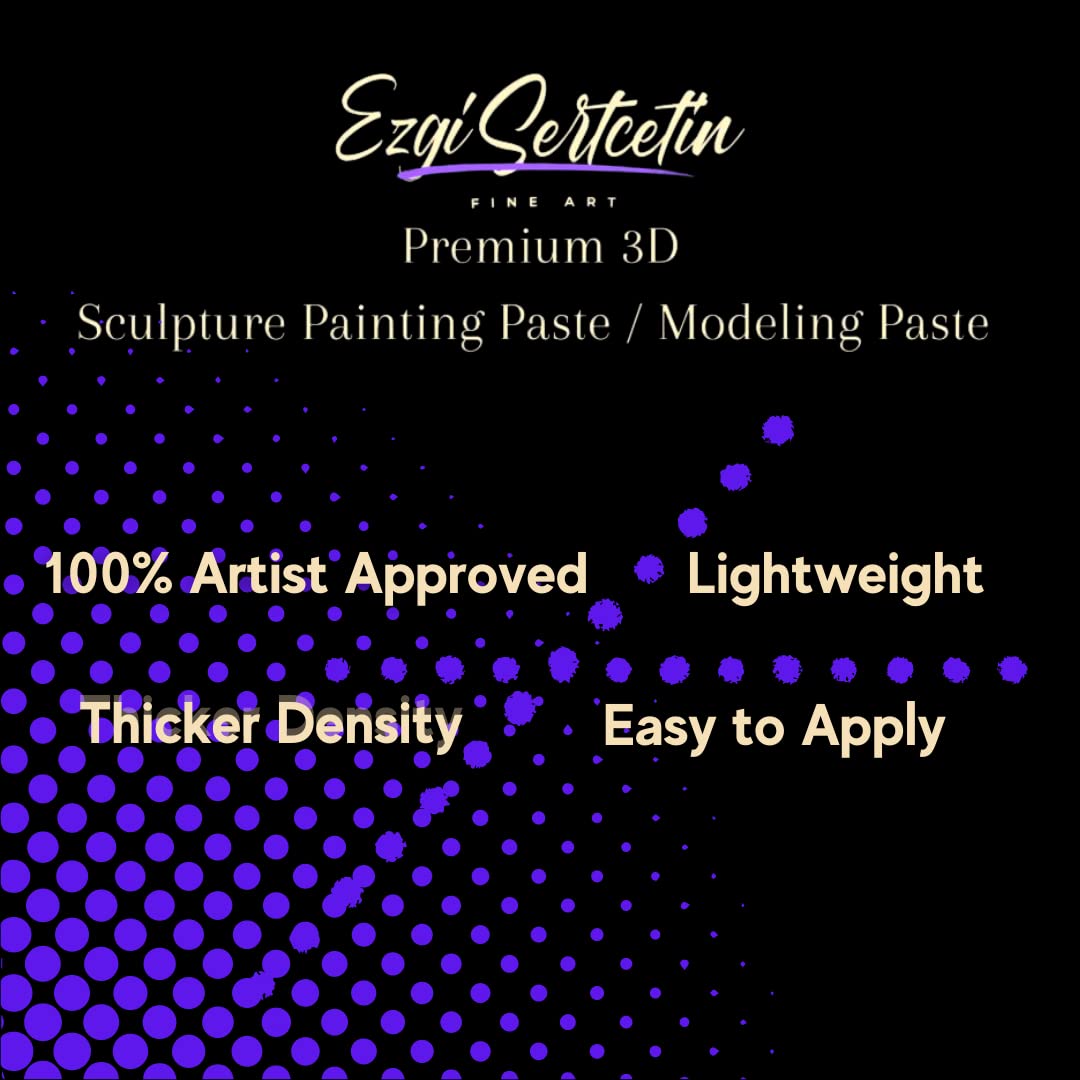 3D Sculpture Painting Paste|Texture Paste|Decorative Plaster|Ready to Use|Unique Metallic Pearl and Neon Colors|Ideal for Artwork|Stencil|Flowers|Texture and Art Relief|6 oz | (Brownie)